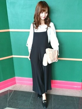 「INGNI（イング）のアイテム（オールインワン・サロペット）」を使った、INGNI（イング）さん（レディース・161cm）の秋コーディネート