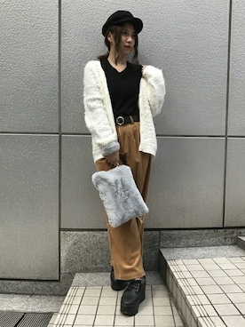 「ファークラッチ」｜「アイテム（キャスケット）」を使った、INGNI（イング）さん（レディース・160cm）の秋コーディネート