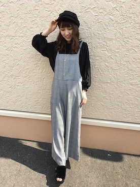 「INGNI（イング）のアイテム（オールインワン・サロペット）」を使った、INGNI（イング）さん（レディース・156cm）の秋コーディネート