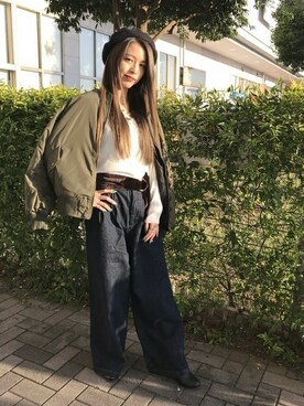 「リバーシブル」｜「アイテム（キャスケット）」を使った、INGNI（イング）さん（レディース・155cm）の秋コーディネート