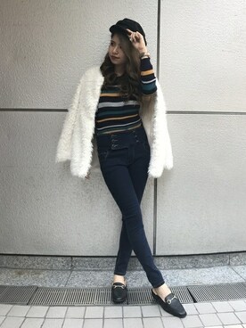 「INGNI（イング）のアイテム（ノーカラージャケット）」を使った、INGNI（イング）さん（レディース・165cm）の秋コーディネート