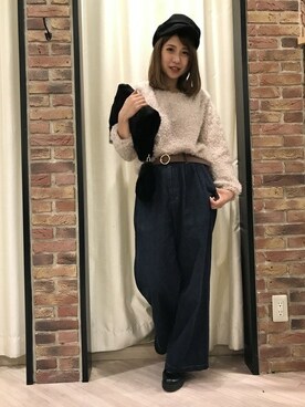 「ファークラッチ」｜「アイテム（キャスケット）」を使った、INGNI（イング）さん（レディース・160cm）の秋コーディネート