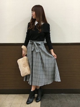 「ファークラッチ」｜「アイテム（ブーツ）」を使った、INGNI（イング）さん（レディース・150cm）の秋コーディネート