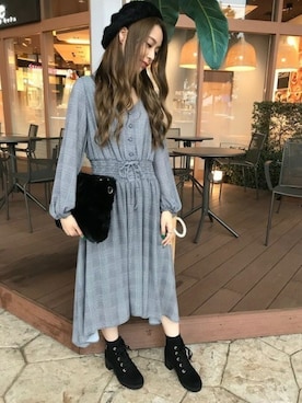 「ファークラッチ」｜「アイテム（ブーツ）」を使った、INGNI（イング）さん（レディース・155cm）の秋コーディネート