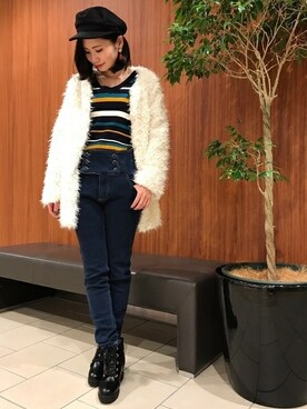 「INGNI（イング）のアイテム（ノーカラージャケット）」を使った、INGNI（イング）さん（レディース・157cm）の秋コーディネート
