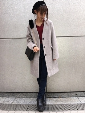 「ﾉｰｶﾗｰﾁｪｽﾀｰｺｰﾄ」｜INGNI（イング）さん（レディース・158cm）の秋コーディネート