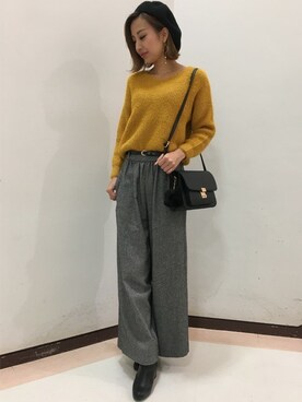 「フェザー」｜「アイテム（ハンチング/ベレー帽）」を使った、INGNI（イング）さん（レディース・164cm）の冬コーディネート