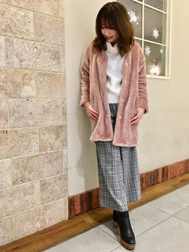 「INGNI（イング）のアイテム（ノーカラージャケット）」を使った、INGNI（イング）さん（レディース・170cm）の冬コーディネート