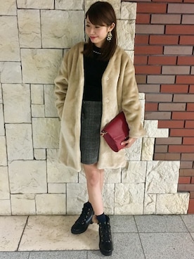 「INGNI（イング）のアイテム（その他アウター）」を使った、INGNI（イング）さん（レディース・164cm）の冬コーディネート