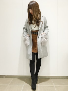 「ポケットファー」｜INGNI（イング）さん（レディース・160cm）の冬コーディネート