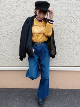 「リバーシブル」｜「アイテム（キャスケット）」を使った、INGNI（イング）さん（レディース・156cm）の冬コーディネート