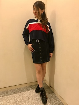 「ラガーシャツ」｜INGNI（イング）さん（レディース・165cm）の冬コーディネート