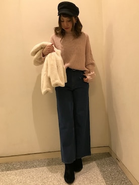「INGNI（イング）のアイテム（ノーカラージャケット）」を使った、INGNI（イング）さん（レディース・160cm）の冬コーディネート