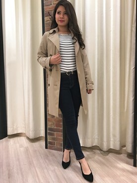 「定番」｜「アイテム（トレンチコート）」を使った、INGNI（イング）さん（レディース・165cm）の冬コーディネート