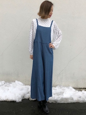 「INGNI（イング）のアイテム（オールインワン・サロペット）」を使った、INGNI（イング）さん（レディース・164cm）の冬コーディネート