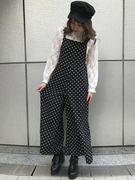 「INGNI（イング）のアイテム（オールインワン・サロペット）」を使った、INGNI（イング）さん（レディース・160cm）の冬コーディネート