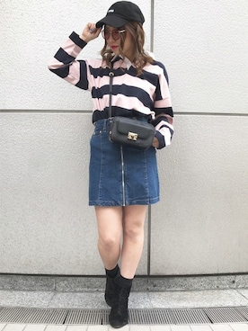 「ラガーシャツ」｜INGNI（イング）さん（レディース・160cm）の春コーディネート