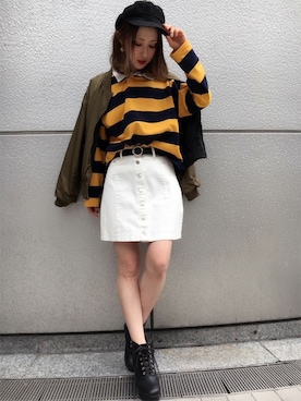 「ラガーシャツ」｜INGNI（イング）さん（レディース・158cm）の春コーディネート