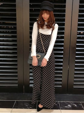 「INGNI（イング）のアイテム（オールインワン・サロペット）」を使った、INGNI（イング）さん（レディース・164cm）の春コーディネート