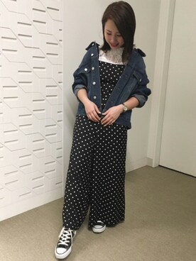 「INGNI（イング）のアイテム（オールインワン・サロペット）」を使った、INGNI（イング）さん（レディース・150cm）の春コーディネート