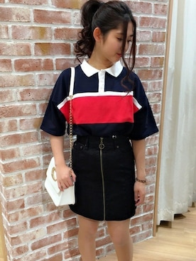 「ラガーシャツ」｜INGNI（イング）さん（レディース・155cm）の春コーディネート