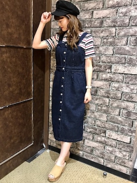 「マリン」｜「アイテム（ジャンパースカート）」を使った、INGNI（イング）さん（レディース・157cm）の夏コーディネート