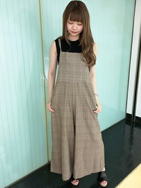 「INGNI（イング）のアイテム（オールインワン・サロペット）」を使った、INGNI（イング）さん（レディース・161cm）の夏コーディネート
