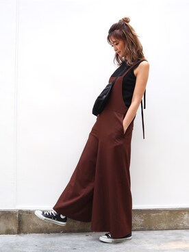 「INGNI（イング）のアイテム（オールインワン・サロペット）」を使った、INGNI（イング）さん（レディース・165cm）の夏コーディネート