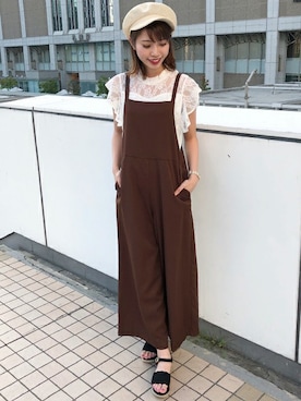 「INGNI（イング）のアイテム（オールインワン・サロペット）」を使った、INGNI（イング）さん（レディース・164cm）の夏コーディネート