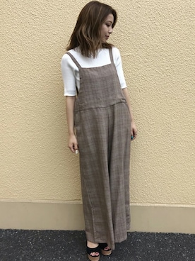 「INGNI（イング）のアイテム（オールインワン・サロペット）」を使った、INGNI（イング）さん（レディース・155cm）の夏コーディネート