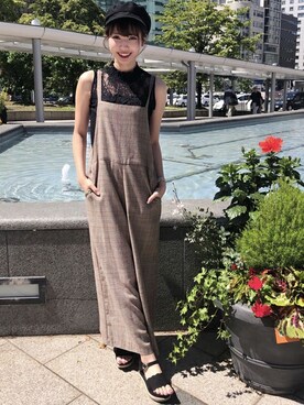 「INGNI（イング）のアイテム（オールインワン・サロペット）」を使った、INGNI（イング）さん（レディース・164cm）の夏コーディネート