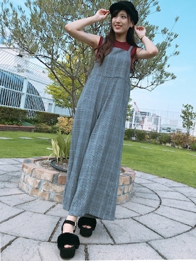 「INGNI（イング）のアイテム（オールインワン・サロペット）」を使った、INGNI（イング）さん（レディース・159cm）の夏コーディネート