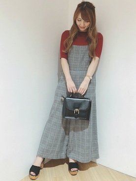 「INGNI（イング）のアイテム（オールインワン・サロペット）」を使った、INGNI（イング）さん（レディース・163cm）の夏コーディネート