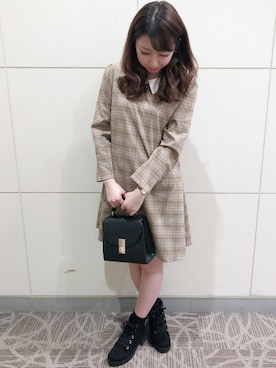 「スカラップ」｜「アイテム（ブーツ）」を使った、INGNI（イング）さん（レディース・153cm）の秋コーディネート