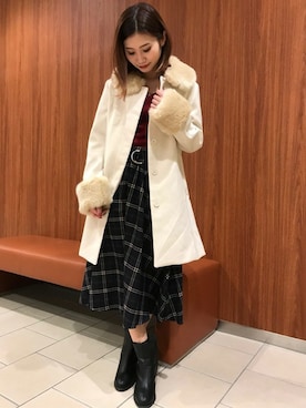 「INGNI（イング）のアイテム（その他アウター）」を使った、INGNI（イング）さん（レディース・157cm）の冬コーディネート