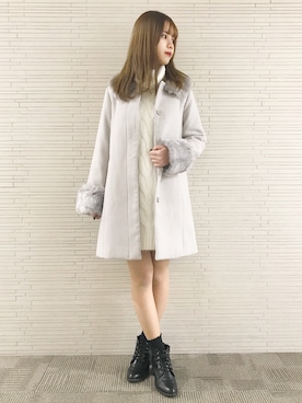 「INGNI（イング）のアイテム（その他アウター）」を使った、INGNI（イング）さん（レディース・161cm）の冬コーディネート