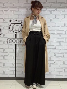 「リブT」｜「アイテム（財布/小物）」を使った、INGNI（イング）さん（レディース・158cm）の冬コーディネート