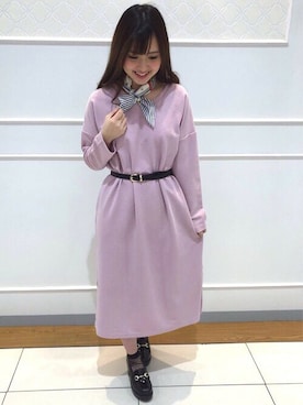 「ラベンダー」｜「アイテム（財布/小物）」を使った、INGNI（イング）さん（レディース・156cm）の冬コーディネート