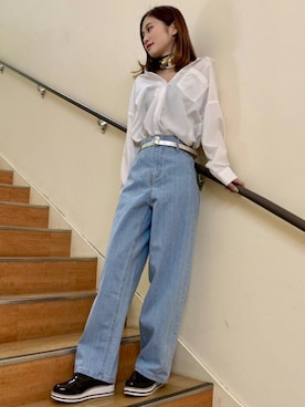 「ブリーチデニム」｜「アイテム（財布/小物）」を使った、INGNI（イング）さん（レディース・157cm）の冬コーディネート