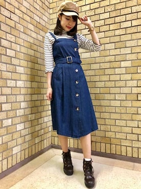 「マリン」｜「アイテム（ジャンパースカート）」を使った、INGNI（イング）さん（レディース・160cm）の春コーディネート