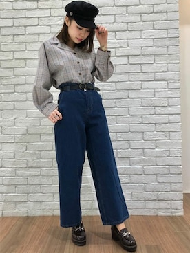 「コーディネート」｜「アイテム（キャスケット）」を使った、INGNI（イング）さん（レディース・160cm）の春コーディネート