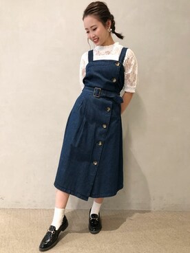 「コーディネート」｜「アイテム（ジャンパースカート）」を使った、INGNI（イング）さん（レディース・150cm）の春コーディネート