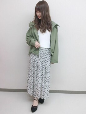 「コーディネート」｜「アイテム（マウンテンパーカー）」を使った、INGNI（イング）さん（レディース・153cm）の春コーディネート
