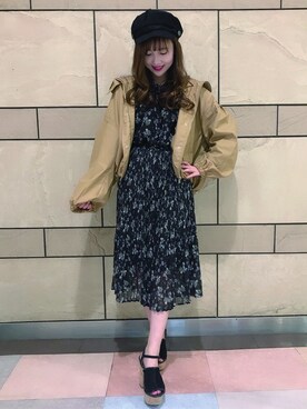 「コーディネート」｜「アイテム（キャスケット）」を使った、INGNI（イング）さん（レディース・154cm）の春コーディネート