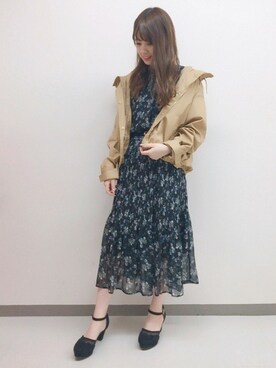 「コーディネート」｜「アイテム（マウンテンパーカー）」を使った、INGNI（イング）さん（レディース・153cm）の春コーディネート