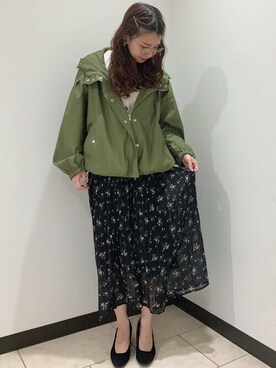 「コーディネート」｜「アイテム（マウンテンパーカー）」を使った、INGNI（イング）さん（レディース・158cm）の春コーディネート