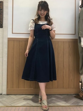 「コーディネート」｜「アイテム（ジャンパースカート）」を使った、INGNI（イング）さん（レディース・158cm）の夏コーディネート