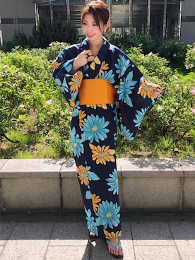 「コーディネート」｜「アイテム（浴衣）」を使った、INGNI（イング）さん（レディース・164cm）の夏コーディネート