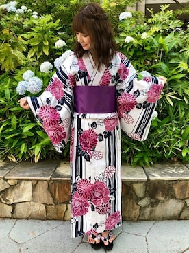 「コーディネート」｜「アイテム（浴衣）」を使った、INGNI（イング）さん（レディース・160cm）の夏コーディネート