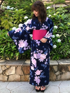 「コーディネート」｜「アイテム（浴衣）」を使った、INGNI（イング）さん（レディース・160cm）の夏コーディネート